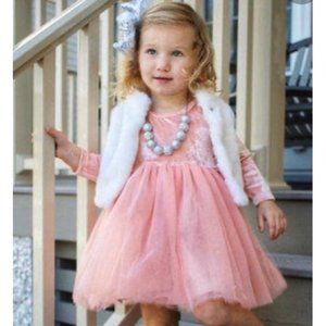 NWOT Caroline Kate Coral Love Story Dress 12-18 Mo